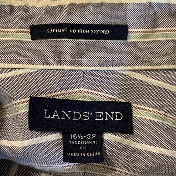 Land's End Men's Supima No Iron Oxford (Lot of 2) Button Up Shirts Size 16.5 - Picture 8 of 12